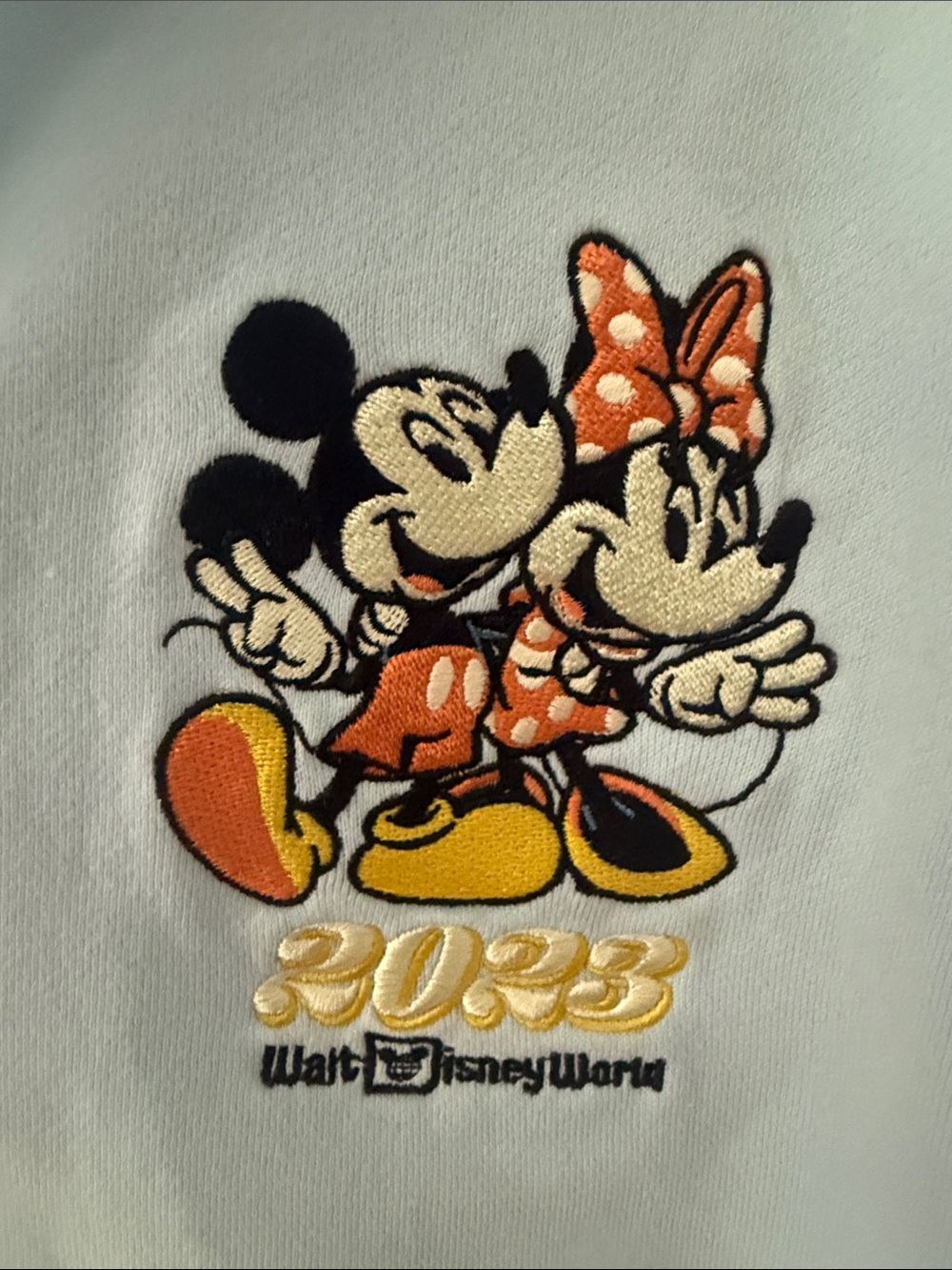 Disney Light Blue Zip-Up Hoodie with Mickey & Minnie Graphic - Picture 3 of 8